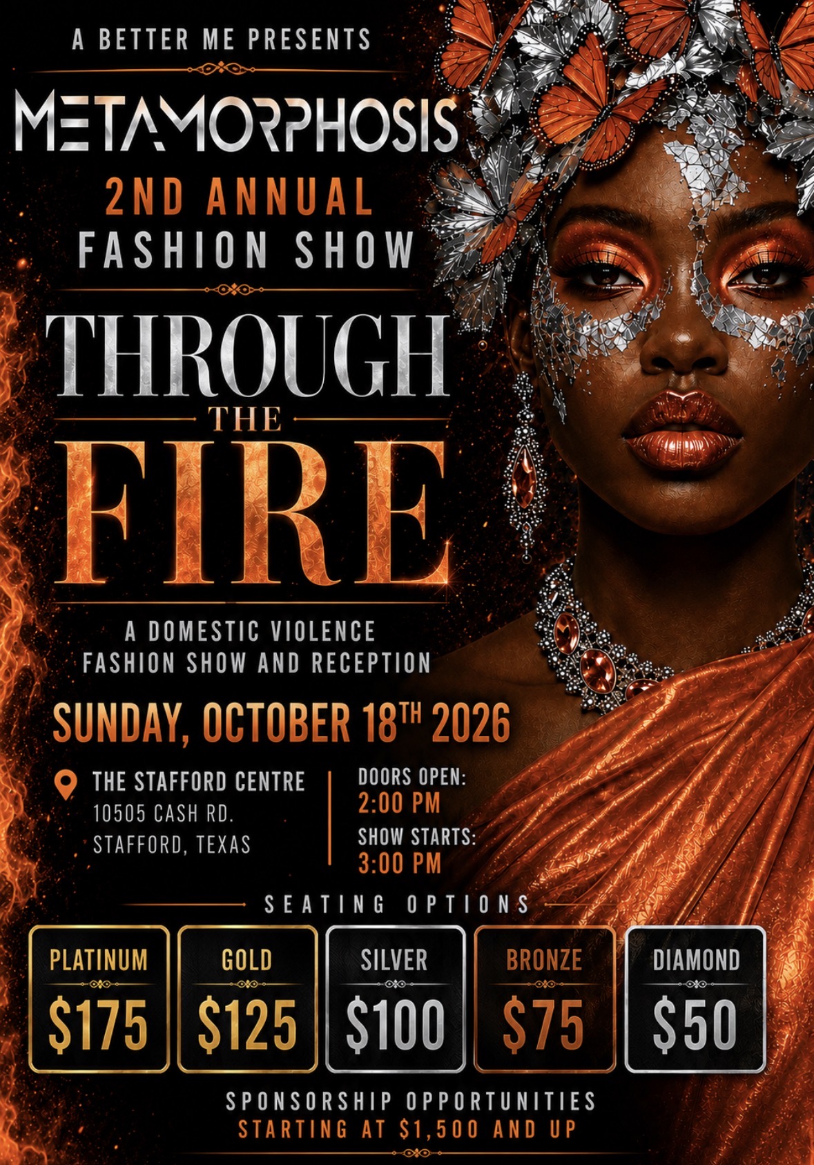 Metamorphosis Through the Fire 2nd Annual Fashion Show poster